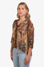Ba&sh Beige Python Print Sheer Blouse Size 2