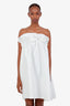 Bernadette White Taffeta Strapless 'Theodore' Dress With Roses Size 36