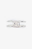 Gucci Sterling Silver Narrow GG Open Band Ring Size 9