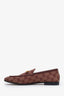 Gucci Burgundy Monogram Canvas Jordaan Loafer Size 37