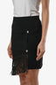 Mini-jupe à franges Versus Versace en cuir noir taille 38