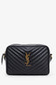 Saint Laurent Black Leather Lou Monogram Camera Bag