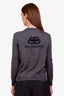 Balenciaga Grey Cotton Logo Hoodie Size XS