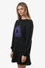 McQ Alexander McQueen Black Cotton 'Astrology' Graphic Crewneck Midi Dress XS