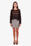 Veronica Beard Multicolour Metallic Houndstooth Button Front Mini Skirt Size 0