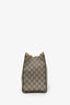 Gucci White/Brown Leather and Coated Canvas GG Supreme Medium Padlock Shoulder Bag