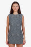 Gucci Grey Wool Sleeveless Buttoned Mini Dress Size 40