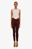 Moschino Cheap & Chic Brown Pleated Sheer Tight Pants Size 6