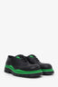 Bottega Veneta Black/Green Leather Tire Lace-up Derby Size 42 Mens
