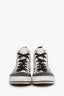 Pre-loved Chanel™ White/Black Canvas Leather CC High Top Sneakers Size 35.5