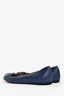 Gucci Blue Leather GG Crystal Flats Size 37.5