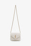 Saint Laurent Cream Quilted Leather Monogram Toy Loulou Crossbody Bag