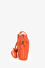 Bottega Veneta Orange Leather Intrecciato Nodini Crossbody Bag