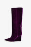 Jimmy Choo Purple Velvet 'Blake 85' Knee-High Boots Size 41