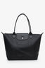 Longchamp Black Leather Le Pliage Large Tote Bag