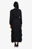 Maje Navy Ruffled Long Sleeve Dress Size 34