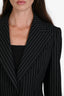 Dolce & Gabbana Vintage Black Wool Pinstriped Single Buttoned Blazer and Trouser Set Size 44