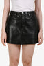 Frame Black Recycled Leather Mini Skirt Size 26