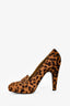 Prada Leopard Ponyhair Platform Heels Size 40.5