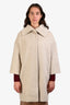 Max Mara Studio Beige Herringbone Alpaca Wool Midi Coat Size 6