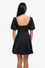 Staud Black Cotton Puff Sleeve Mini Dress Size 0