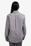 Miu Miu 2025 Blue/Burgundy Gingham Check Button Up Shirt Size 42