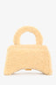 Balenciaga Cream Shearling Hourglass XS Top Handle with Strap