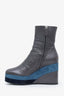 Hermès Grey Leather and Suede Mid Boots Estimated Size 5.5