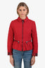 Burberry London Vintage Red Quilted Cropped Jacket Size 6