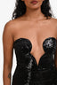 Michael Costello x Revolve Black Sequinned Strapless Gown Size XS