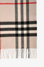 Burberry Cream Cashmere Giant Check Scarf