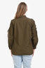 Max Mara Green Cotton Button-Up Long Sleeve Top Size 6