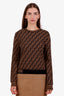 Fendi Brown/Black Zucca Crewneck Sweater Size 44