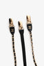 Pre-loved Chanel™ 2021 Champagne Gold Leather Suspenders