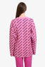 Balenciaga Pink/Black Logo All Over Cardigan Size 4