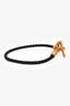 Bracelet Hermès « Glenan » en cuir noir à fermoir à boutonnage, GHW