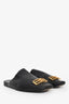Balenciaga Black Smooth Leather BB Mules Size 40.5