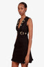 Versace Jeans Black Denim Baroque Buckle Sleeveless Mini Dress Size 0