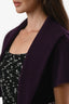 Alaïa Purple Wool Blend Short Sleeve Bolero Size 36