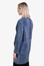 Max Mara Blue Sherpa Midi Length Jacket Size 34