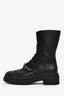 Jimmy Choo Black Leather Lace Up Combat Boots Size 38