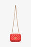 Versace Red Nappa Quilted Leather Medusa Chain Crossbody Bag
