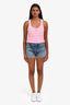 Agolde Blue Distressed Denim Mini Shorts Size 25