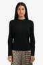 Pre-loved Chanel™ Black Long Sleeve Top with Button-Up Back Size 38