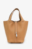 Hermès 2023 Sesame Clemence Leather 'Picotin Lock 18' Top Handle Bag
