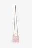 Pre-loved Chanel™ 2021 Baby Pink Lambskin Micro Top Handle On Chain