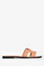 Hermès Peach Leather Oran Sandals Size 37