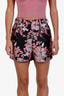 Dolce & Gabbana Black/Pink Floral Print Shorts Size 40