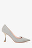 Roger Vivier Silver 'I love Vivier' Glitter Pumps Size 36