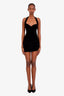 Norma Kamali Black Velvet Cayla Halter Top Mini Dress